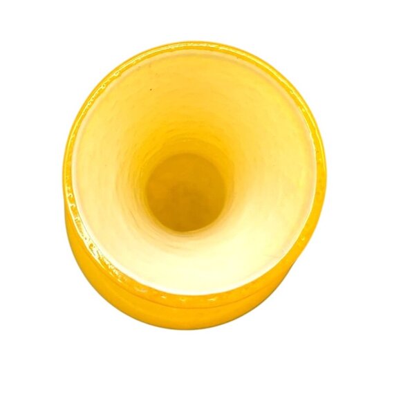 Small Yellow Sparkle Genie Bottle Vase Cased Glass 6.5"H X 3.5"D - Picture 5 of 5